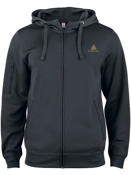 PEAK Full Zip Hoodie Unisex Hooded jacket with zip black