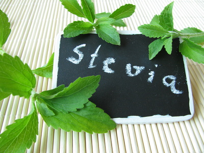 Stevia, Süßkraut mit Namenstafel